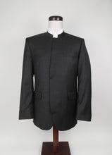 Load image into Gallery viewer, No Closure Suit - 100%  Wool - Dark Charcoal Check with Wine Overcheck - 1001-4NBNHWPCV
