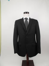 Load image into Gallery viewer, 2 Button  Suit - Center Vent -100% Polyester -  Black Herringbone - 1319BLA-29CVW
