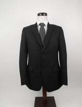 Load image into Gallery viewer, 2 Button Suit - Side Vents - 100% Polyester - Black Herringbone - 1319BLA-30SVW
