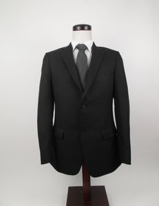 2 Button Suit - Side Vents - 100% Polyester - Black Herringbone - 1319BLA-30SVW