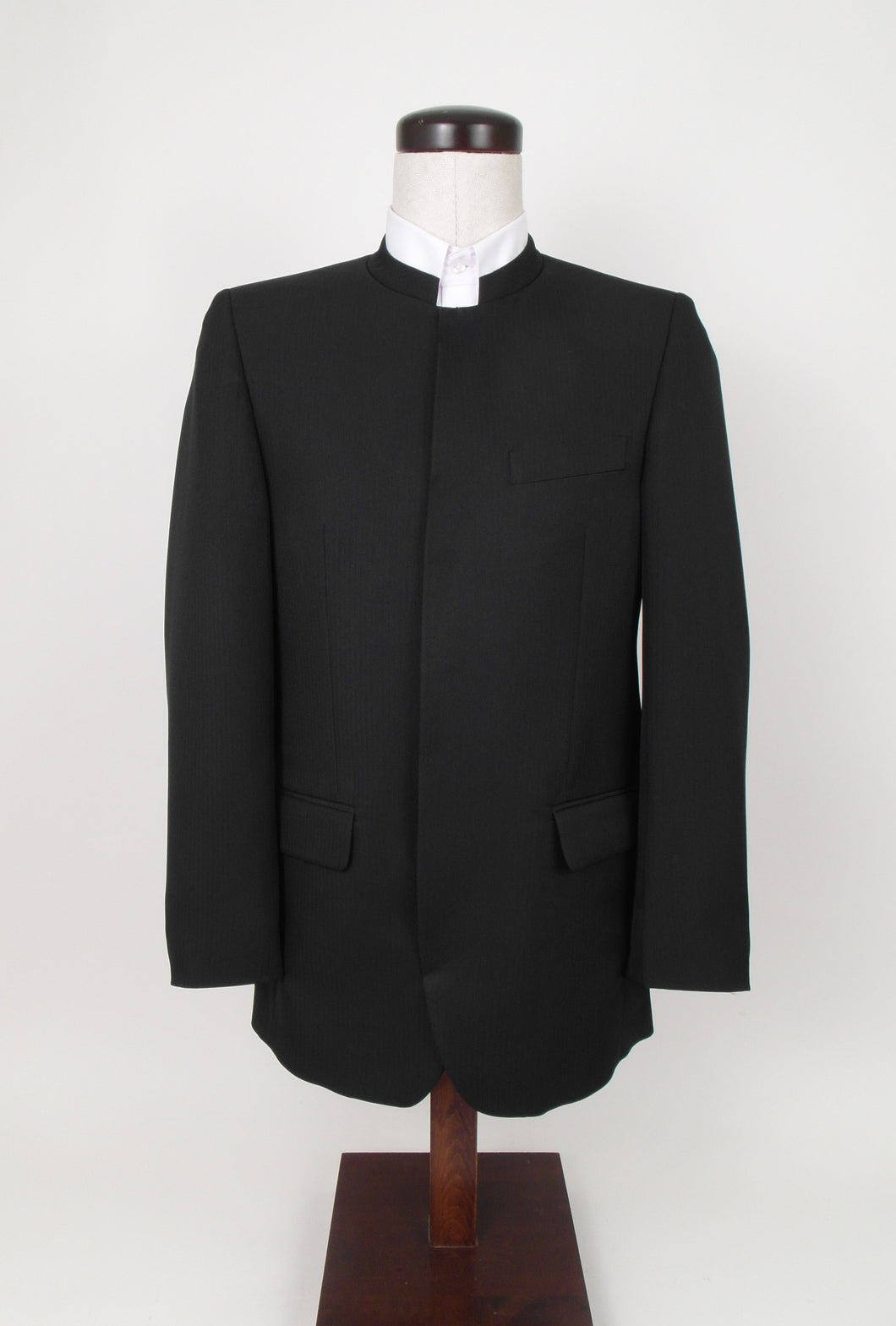 No Closure Suit - 100%  Polyester - Black Herringbone - 1319BLA-4NBNHCV