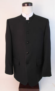 5 Button Suit - 100% Polyester - Plain Black Gabardine - 167-4CVW