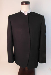 Hook & Eye Suit - 100%  Polyester - Plain Black Gabardine - 167-9WHNPCV