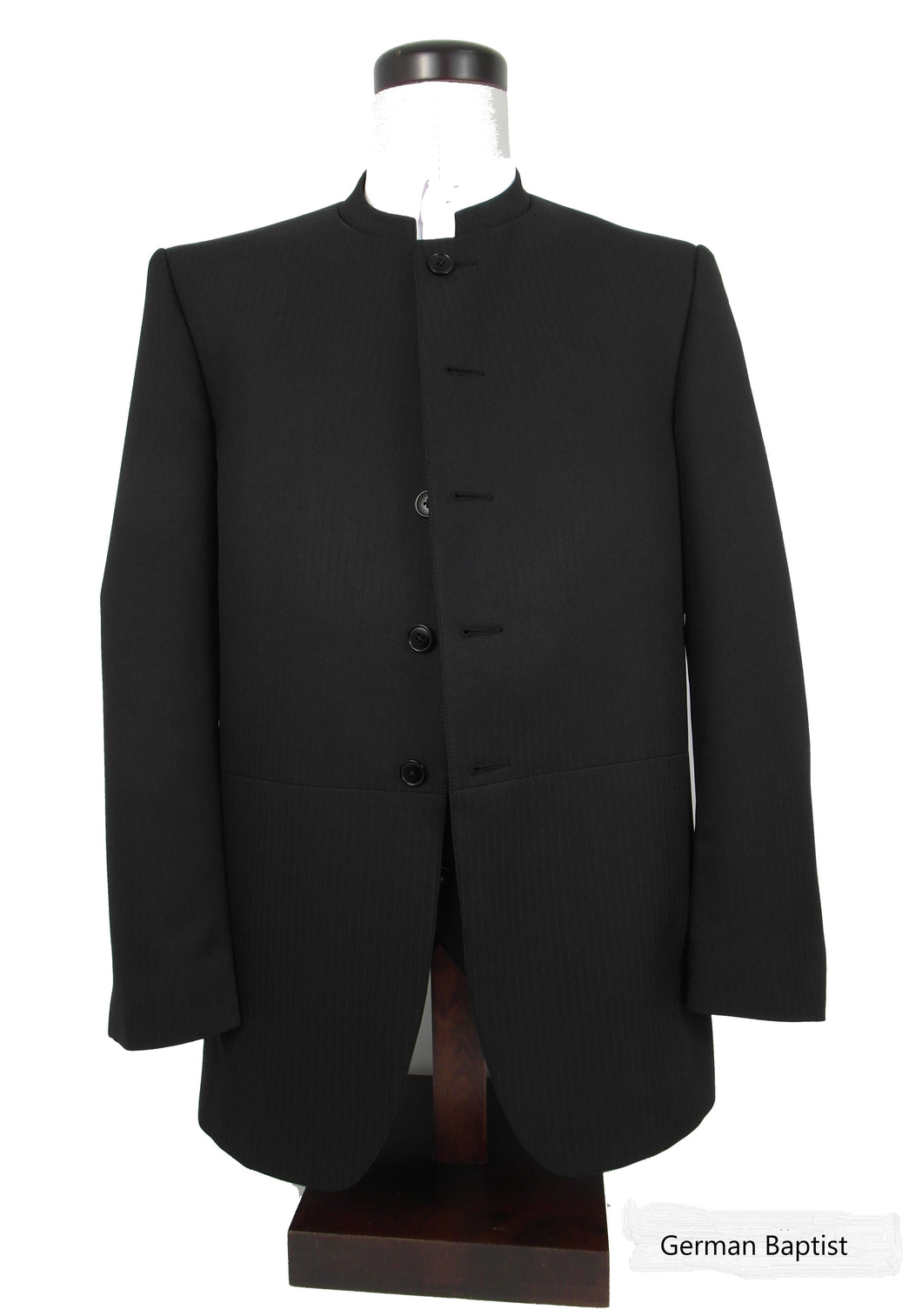 Frock Style - 5 Button Suit, 100% Polyester - Black Tone on Tone - 168-15CW