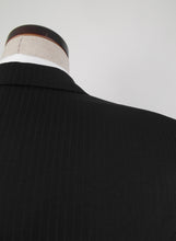 Load image into Gallery viewer, 3 Button Suit - No Vent - 100% Polyester - Black Tone on Tone Stripe - 168-27NVW
