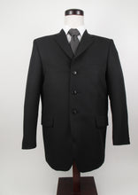 Load image into Gallery viewer, 3 Button Suit - No Vent - 100% Polyester - Black Tone on Tone Stripe - 168-27NVW
