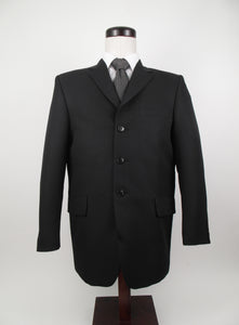 3 Button  Suit - Side Vents - 100% Polyester - Black Tone on Tone Stripe - 168-27SVW