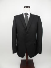 Load image into Gallery viewer, 2 Button Suit - No Vent - 100%  Polyester - Black Tone on Tone Stripe - 168-28NVW
