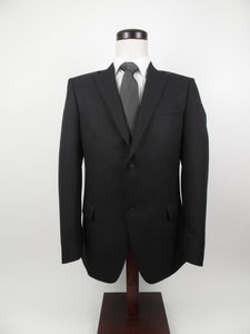 2 Button Suit - No Vent - 100%  Polyester - Black Tone on Tone Stripe - 168-28NVW