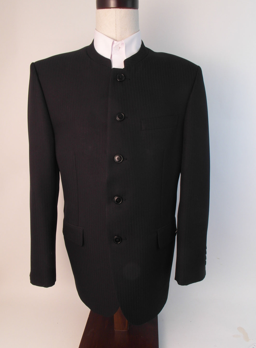 5 Button Suit - 100% Polyester - Black Tone on Tone - 168-4CVW