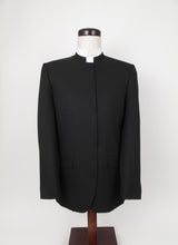 Load image into Gallery viewer, Hook &amp; Eye Suit - 100%  Polyester - Black Tone on Tone -  Washable - 168-4WHWPCV
