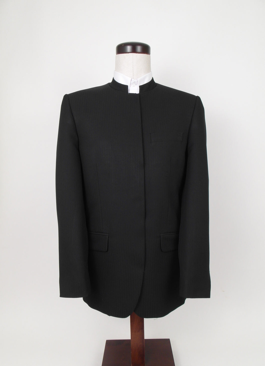 Hook & Eye Suit - 100%  Polyester - Black Tone on Tone -  Washable - 168-4WHWPCV