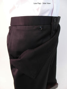 MUTZA Hook & Eye Suit with BROADFALL FLAP FRONT PANT  - 100% Polyester - Plain Black Doeskin - 171-8CW