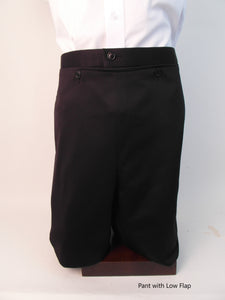 MUTZA Hook & Eye Suit with BROADFALL FLAP FRONT PANT  - 100% Polyester - Plain Black Doeskin - 171-8CW