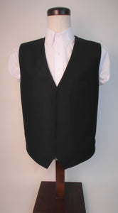 VEST - Hook & Eye - V Front Style  - 100% Polyester - Black Swedish Knit - 176-4VFF