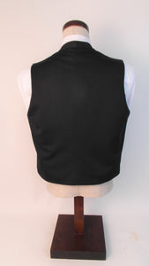 Vest - Hook & Eye - Rounded Front Style - 100% Polyester - Black Subtle Tone on Tone - 176R-6VFFW