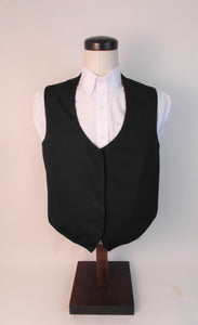 Vest - Hook & Eye - Rounded Front Style - 100% Polyester - Black Subtle Tone on Tone - 176R-6VFFW