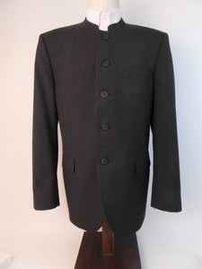 5 Button Suit - 55% Poly / 45% Wool Blend - Plain  Mid  Charcoal Grey Tropical - 179-4CVW