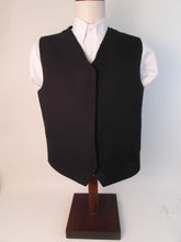 Load image into Gallery viewer, Vest - Hook &amp; Eye - V Front Style  - 100% Polyester - Plain Black Sharkskin - 181BL-4VFF
