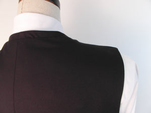 Vest - Hook & Eye - V Front Style  - 100% Polyester - Plain Black Sharkskin - 181BL-4VFF