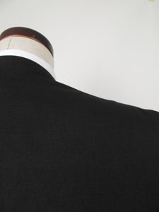 Hook & Eye Suit - 100% Polyester -Plain  Black Sharkskin - 181BL-4WHWPCV