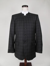 Load image into Gallery viewer, 5 Button Suit - 100% Wool - Dark Charcoal with Black Tone on Tone Check - 3003-4CV
