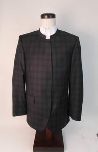 Hook & Eye  Suit - 100% Wool - Dark Charcoal with Black Tone on Tone Check - 3003-4WHWPCV