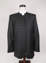 Load image into Gallery viewer, Hook &amp; Eye Suit - 100% Wool - Dark Charcoal with Black Tone on Tone Check - 3003-9WHNPCV
