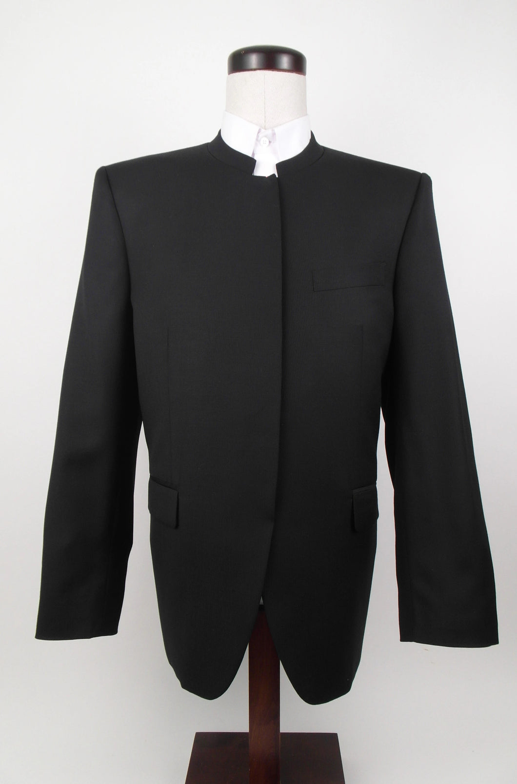 Hook & Eye Suit - 100% Wool - Black Tone on Tone - Light Weight - 3521-4WHWPCV