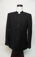 Load image into Gallery viewer, 5 Button Suit - 50% Poly/ 50% Wool Blend - Black Herringbone - 3635-4CV
