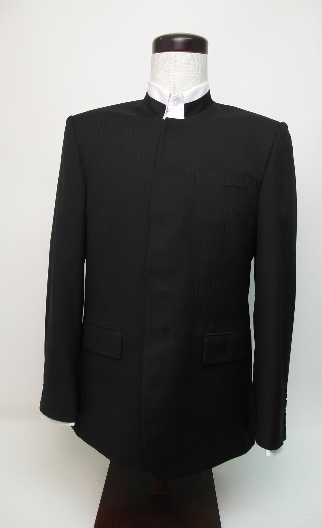 No Closure Suit - 50% Poly/50%Wool Blend - Black Herringbone - 3635-4NBNHWPCV