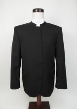 Load image into Gallery viewer, Hook &amp; Eye Suit - 50% Poly / 50% Wool Blend- Black Herringbone - 3635-4WHWPCV
