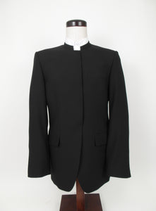 Hook & Eye Suit - 100% Wool - Plain Black - High Quality - 4679-9WHNPCV