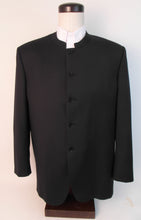 Load image into Gallery viewer, Frock Style, 5 Button Suit - 100% Wool  Plain Black Herringbone  - 4793-15C
