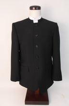 Load image into Gallery viewer, 5 Button  - 50% Poly / 50% Wool Tropical Blend ,  Plain Black -5019-2-4CV
