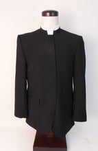 Load image into Gallery viewer, Hook &amp; Eye Suit - 50% Poly / 50% Wool Tropical Blend , Plain Black - 5019-2-4WHWPCV
