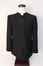 Load image into Gallery viewer, Hook &amp; Eye Suit - 50% Poly / 50% Wool Tropical Blend  - Plain Black - 5019-2- 9WHNPCV
