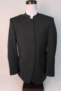 Hook & Eye  Suit - 100%  Wool - Plain Black - Medium Weight - 5699-4WHWPCV