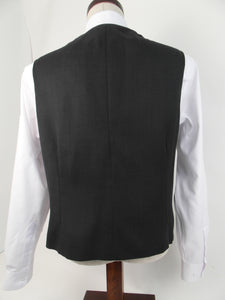 Vest - 6 Button - V-Front Style  - 50% Poly / 50% Wool Blend - Plain Dark Charcoal - 60093-7VFF