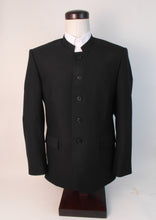 Load image into Gallery viewer, 5 Button Suit - 55% Poly / 45% Wool Blend - Plain Black - Medium weight - PWF933-4CV
