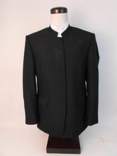 Load image into Gallery viewer, Hook &amp; Eye Suit - 55% Poly /45% Wool Blend - Plain Black  PWF933-4WHWPCV
