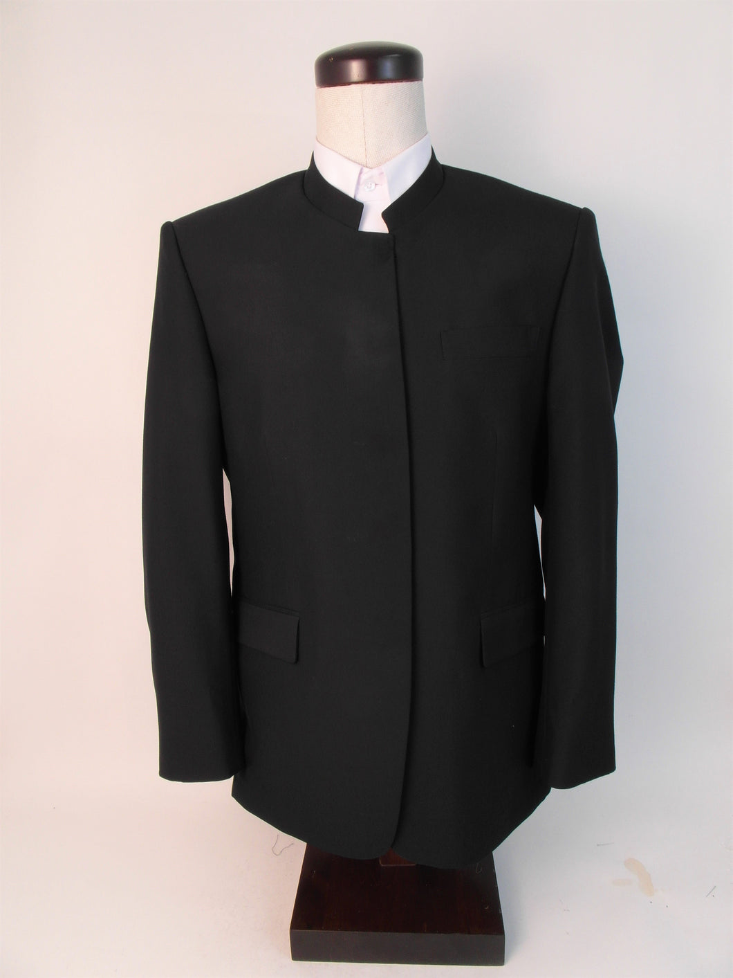 Hook & Eye Suit - 55% Poly /45% Wool Blend - Plain Black  PWF933-4WHWPCV